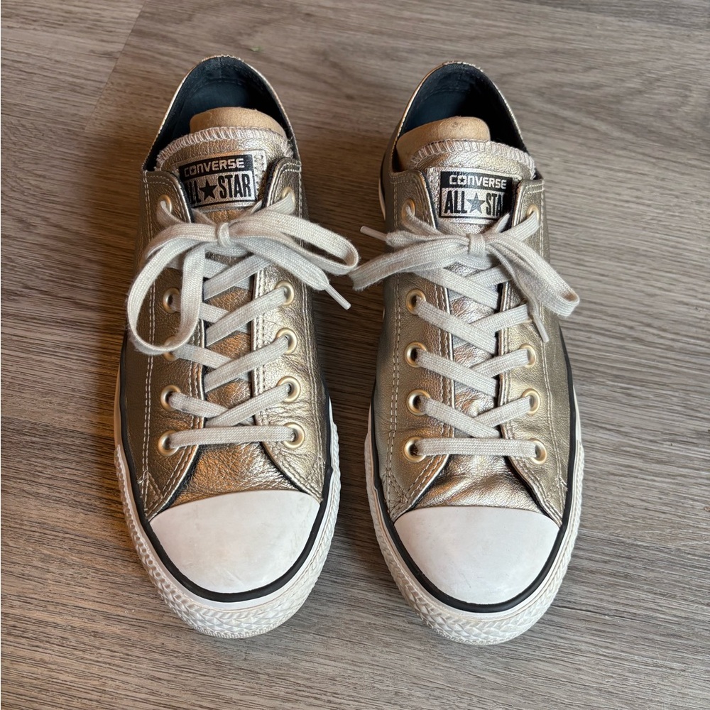 Converse Metallic Gold Low-Top Sneakers